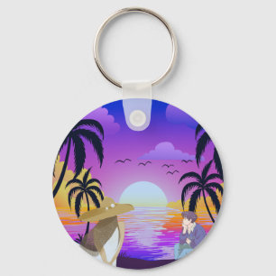 Chaveiro Pulseira de Praia do Pôr do Sol