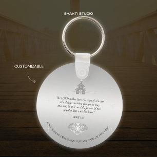 Chaveiro Pulseira de Prata de Lembrança Cristã da Igreja