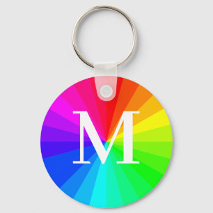 Chaveiro Pulseira de Presente Monograma Arco-íris Orgulho L