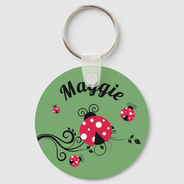 Chaveiro Pulseira de Senhora Besouro Personalizada Ladybug (Frente)