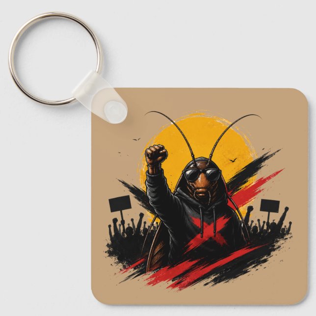 Chaveiro Pulseira de Tecla Gráfica de Barata Rebelde (Frente)