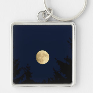 Chaveiro Pulseira de Tecla Lua Mística & Silhueta da Flores
