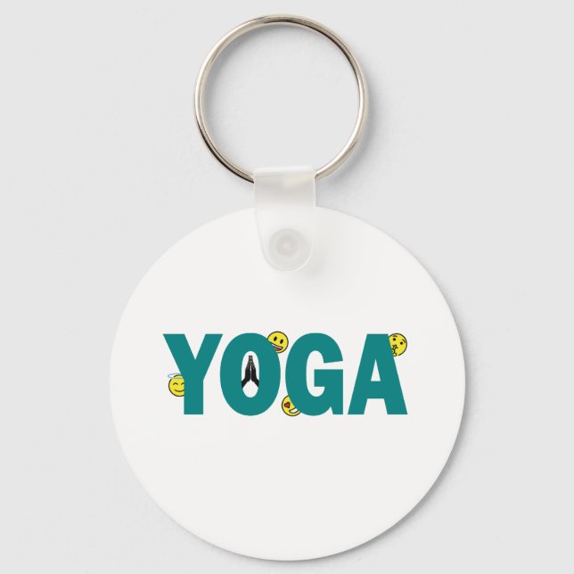 Chaveiro Pulseira de Teclas de Emoji de Yoga (Frente)