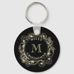Chaveiro Pulseira de Teclas de Monograma de Padrinho Ouro P
