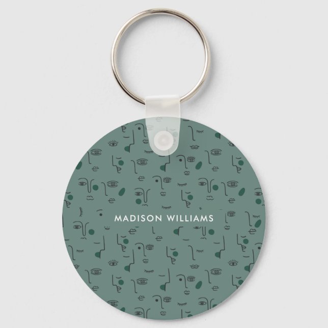 Chaveiro Pulseira de Teclas Monograma Moderno Minimalista (Frente)