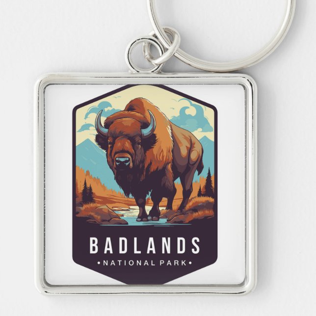 Chaveiro Pulseira do parque nacional Badlands (Frente)