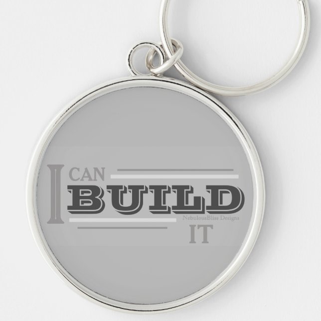 Chaveiro Pulseira "Eu Posso Construir" (Cinza) (Frente)