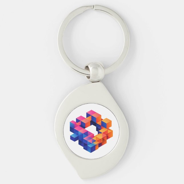 Chaveiro Pulseira Geométrica Abstrata (Frente)