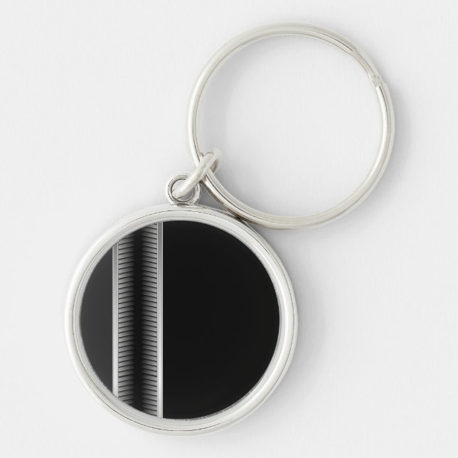 Chaveiro Pulseira Industrial Prata e Preta (Frente)