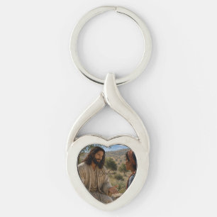 Chaveiro Pulseira Jesus e Mulher Samaritana no Poço