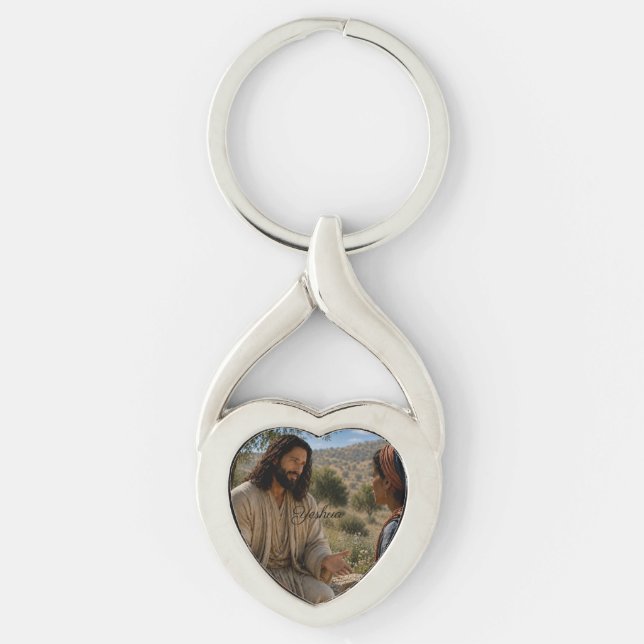 Chaveiro Pulseira Jesus e Mulher Samaritana no Poço (Frente)