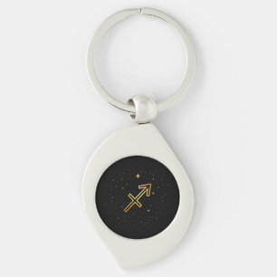 Chaveiro Pulseira Minimalista de Ouro Sagitário Zodíaco