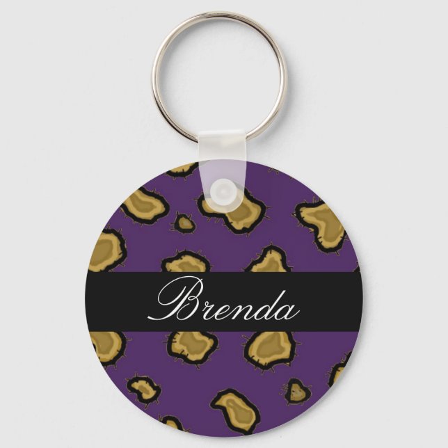 Chaveiro Pulseira Personalizada com Estampa de Leopardo Rox (Frente)