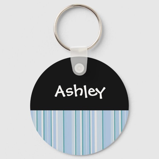 Chaveiro Pulseira Personalizada com Faixa Azul Claro (Frente)