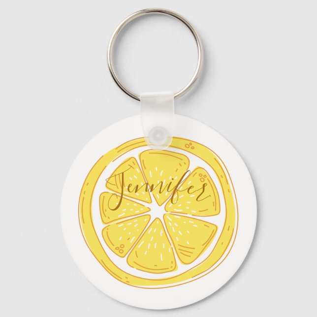 Chaveiro Pulseira Personalizada com Tema de Limão (Frente)