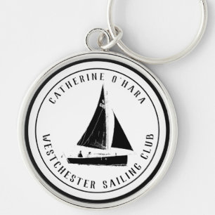 Chaveiro Pulseira personalizada de clube de vela preto vint