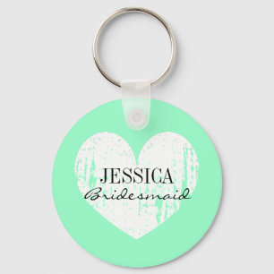 Chaveiro Pulseira personalizada de coração em verde menta p