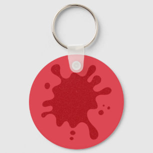 Chaveiro Pulseira Personalizada Mancha de Tinta Vermelha To