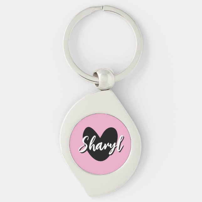 Chaveiro Pulseira personalizada premium com coração preto (Frente)