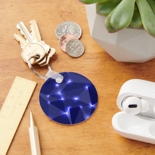 Chaveiro Pulseira redonda com forma geométrica azul escuro (Mesa)