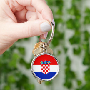 Chaveiro Pulseira Redonda Patriótica com a Bandeira da Croá