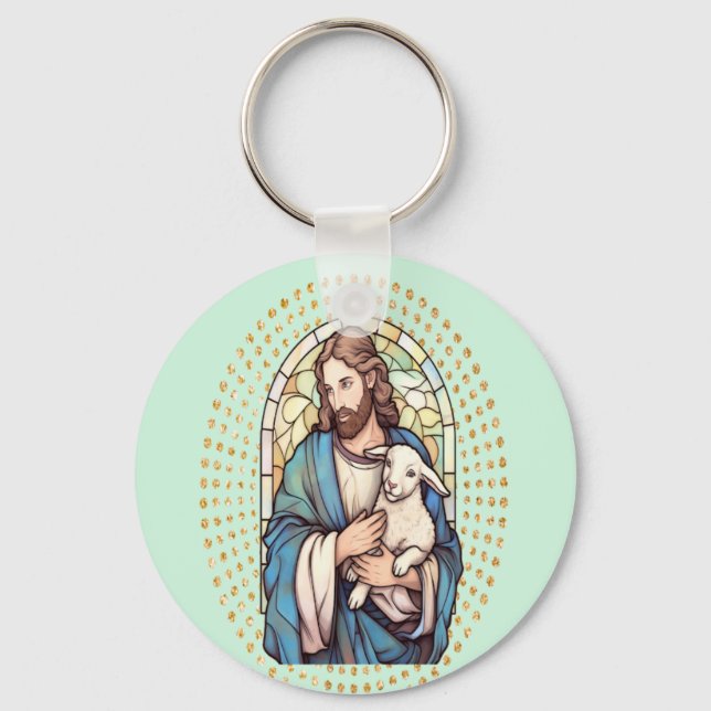 Chaveiro Pulseira Religiosa Deus e Cordeiro (Frente)