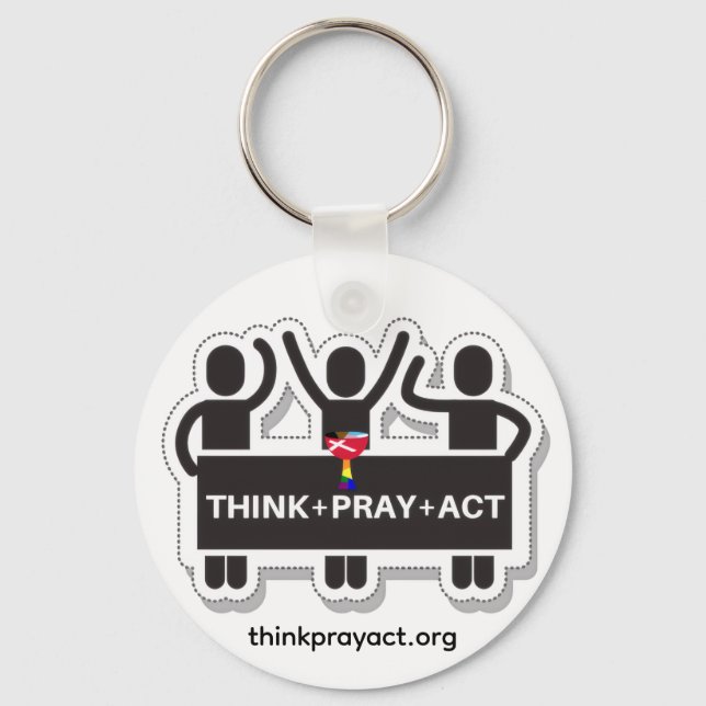 Chaveiro Pulseira Think+Pray+Act (Frente)
