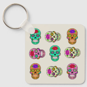 Chaveiro Pulseiras de Crânios Açucarados