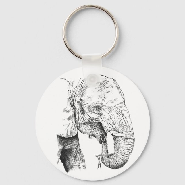 Chaveiro Pulseiras de elefante divertidas e enrugadas (Frente)