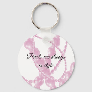 Chaveiro Pulseiras de Pérolas Rosa Elegantes