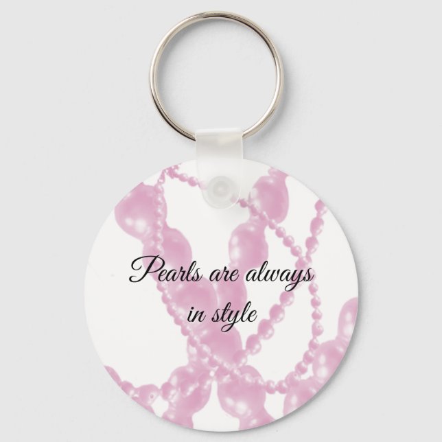Chaveiro Pulseiras de Pérolas Rosa Elegantes (Frente)