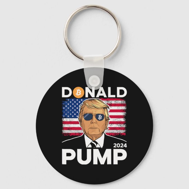 Chaveiro Pump Bitmoney Funny Trump 2024 Crypto (Frente)