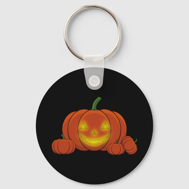 Chaveiro Pumpkin brilhante Jack-o'-Lanterna (Frente)