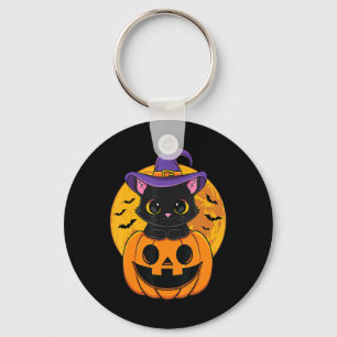 Chaveiro Pumpkin De Chapéu De Bruxa Negra De Halloween Para