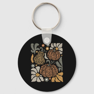 Chaveiro Pumpkin Leopardo com Flores Boho Floral Graças