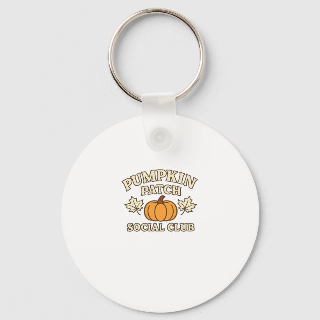 Chaveiro Pumpkin Patch Social Club � Cozy Autumn Aesthetic  (Frente)