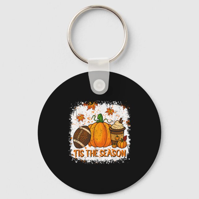 Chaveiro Pumpkin Sce Football Tis The Season Fall Thanksgiv (Frente)