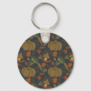 Chaveiro Pumpkin sem pele e cenoura fundo escuro