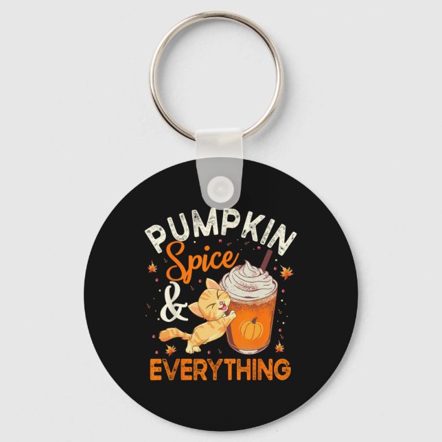 Chaveiro Pumpkin Spice All Cat Lover Fa Autumn Fa (Frente)