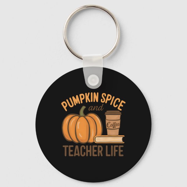 Chaveiro Pumpkin Spice E Professora Professor Professora De (Frente)