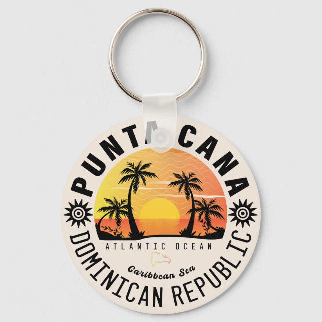Chaveiro Punta Cana Dominicana Retro Sunset Souvenir 60 ano (Frente)
