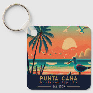 Chaveiro Punta Cana DR. Retro Sunset Souvenirs 1960