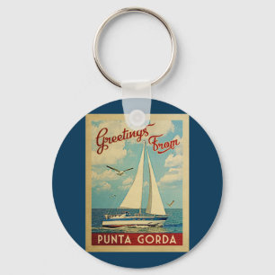 Chaveiro Punta Gorda Sailboat Vintage Travel Florida