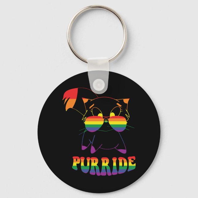 Chaveiro Purgar | Gato de Gay | Lésbica | Arco-íris (Frente)