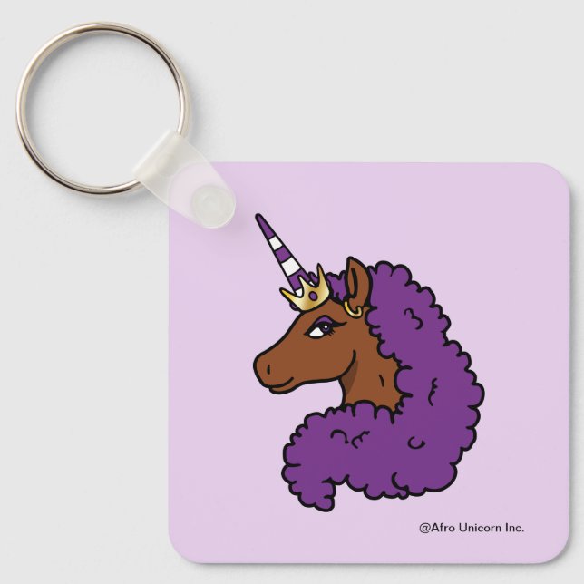 Chaveiro Purple Afro Unicorn (Frente)