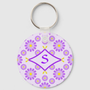 Chaveiro Purple Daisy Monogram