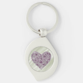 Chaveiro Purple flowered heart keychain