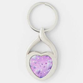 Chaveiro Purple Glow Heart Metal Keychain