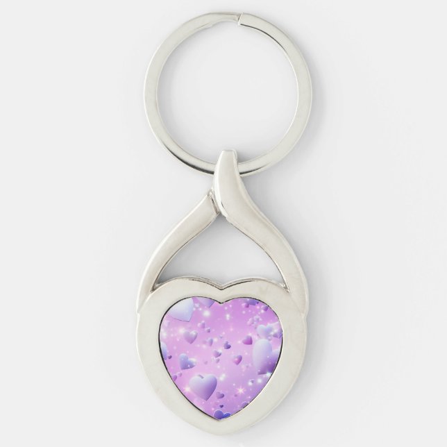 Chaveiro Purple Glow Heart Metal Keychain (Frente)