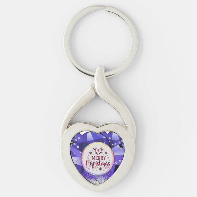 Chaveiro Purple Gorgeald Feliz Natal (Frente)